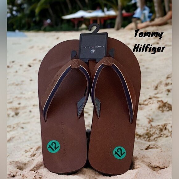 TOMMY HILFIGER NEW MENS DRAKE FLIP FLOP SANDALS SIZE 12 - Picture 1 of 6